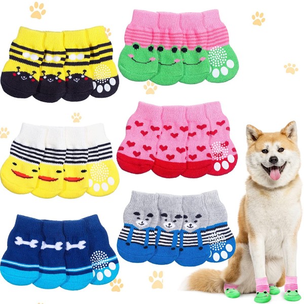 Anti Slip Dog Socks Small Cat Puppy Paw Protector Socks PET Doggie Socks Gripping Knit Socks with Better PET Paw Protector Traction for Small Medium PET Dog Indoor on Hardwood Floor Wear Anti Slip Dog Socks Small Cat Puppy Paw Protector Socks PET Doggie Socks Gripping Knit Socks with Better PET Paw Protector Traction for Small Medium PET Dog Indoor on Hardwood Floor Wear