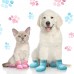 Anti Slip Dog Socks Non-Slip Dog Socks with Adjustable Strap Traction Control for Indoor on Hardwood Floor Wear (Blue, Pink,M)