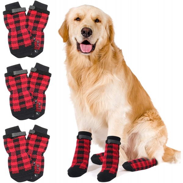Anti Slip Dog Socks - Dog Gripping Socks with Straps Traction Control for Indoor on Hardwood Floor Wear, Pet Paw Protector for Small Medium Large Dogs L Anti Slip Dog Socks - Dog Gripping Socks with Straps Traction Control for Indoor on Hardwood Floor Wear, Pet Paw Protector for Small Medium Large Dogs L