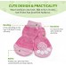 Printed Small Dogs Socks Soft Breathable Cotton Pet Socks Cute and Lovely for Small Dogs and Cats. (Pink, 4)