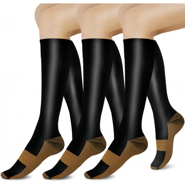 Compression S, 3 Pairs Copper Compression Socks Compression S, 3 Pairs Copper Compression Socks