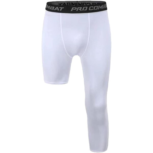 One Leg Compression Pants, Men's 3/4 One Leg Compression Capri Tights Pants Athletic Base Layer Underwear One Leg Compression Pants, Men's 3/4 One Leg Compression Capri Tights Pants Athletic Base Layer Underwear