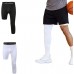 One Leg Compression Pants, Men's 3/4 One Leg Compression Capri Tights Pants Athletic Base Layer Underwear