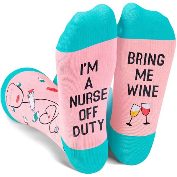 Best socks for nurses , HAPPYPOP Breast Cancer Nurse Off Duty Birthday Teeth Reading Socks for Women Best socks for nurses , HAPPYPOP Breast Cancer Nurse Off Duty Birthday Teeth Reading Socks for Women