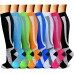 Mens Knee High Compression Socks,  Unisex Running Athletic Cycling - 15-20 mmHg Copper Compression Socks