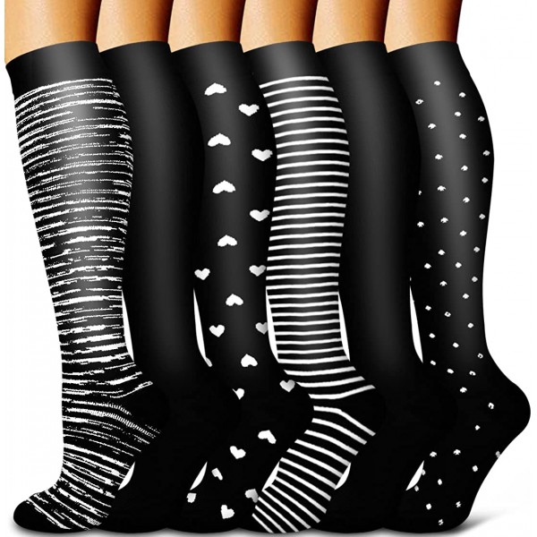 Copper Compression Socks for Women & Men (6 pairs) - Best Support for Nurses, Running, Hiking, Recovery & Flight Socks Copper Compression Socks for Women & Men (6 pairs) - Best Support for Nurses, Running, Hiking, Recovery & Flight Socks