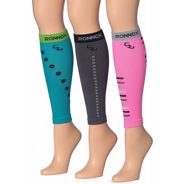 Ronnox Women's 3-Pairs Bright Colored Calf Compression Tube Sleeves Ronnox Women's 3-Pairs Bright Colored Calf Compression Tube Sleeves