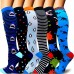 High Compression Socks, Unisex Circulation 20-30mmHg Compression Socks for Running,Sports,Hiking,Flight Travel,Circulation