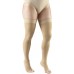         Truform 20-30 mmHg Compression Stockings for Men and Women, Thigh High Length, Dot-Top, Open Toe, Beige, Large       