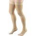         Truform 20-30 mmHg Compression Stockings for Men and Women, Thigh High Length, Dot-Top, Open Toe, Beige, Large       