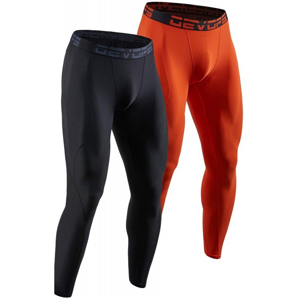 DEVOPS 2 Pack Men's Compression Pants Athletic Leggings with Pocket/Non-Pocket DEVOPS 2 Pack Men's Compression Pants Athletic Leggings with Pocket/Non-Pocket